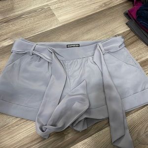 Grey satin shorts with removable belt size 2